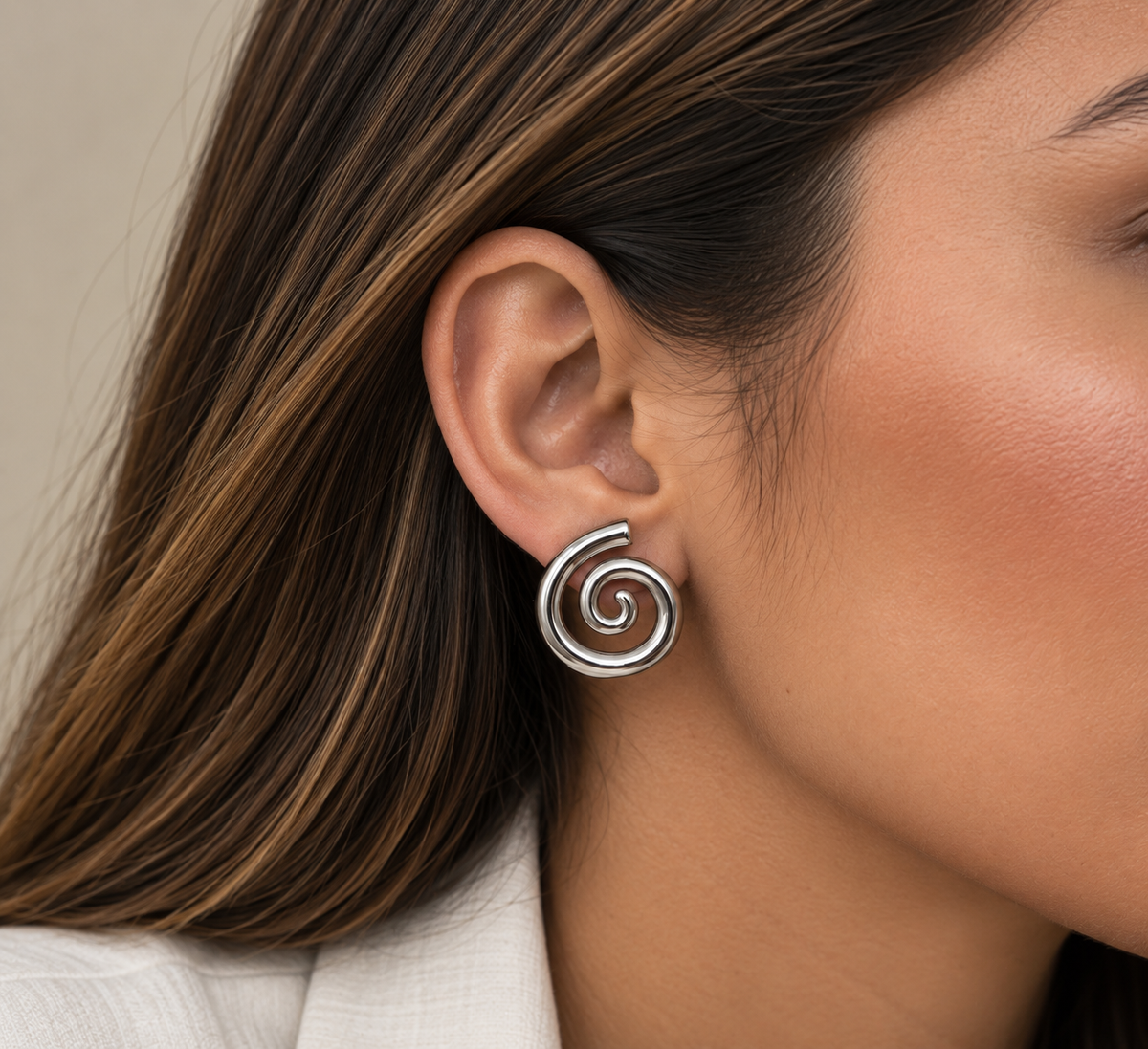 Aretes Vórtice Plateados