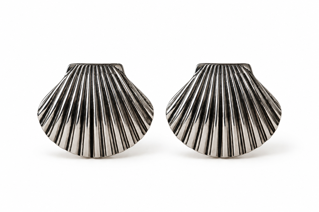 Aretes Concha Plateados