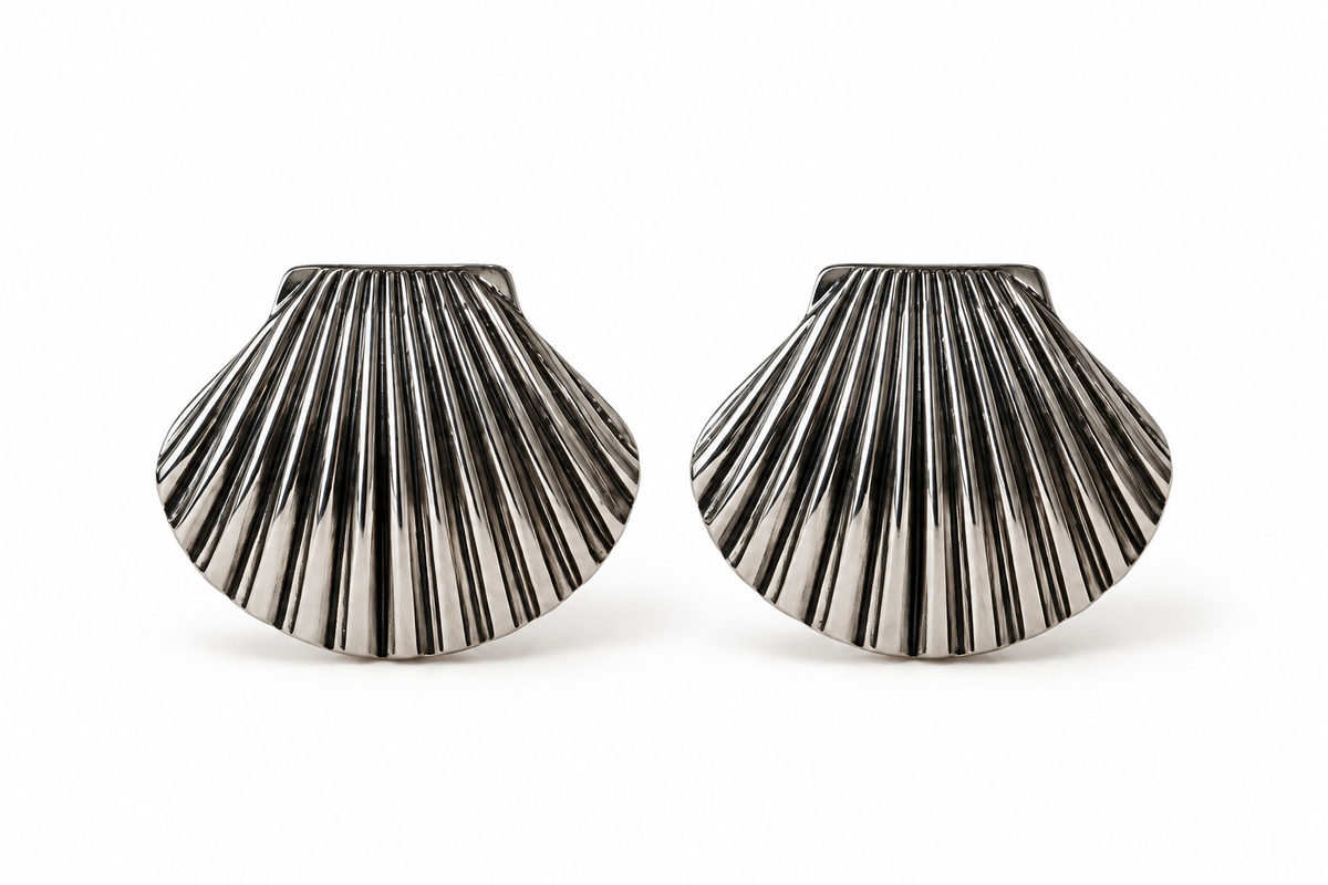 Aretes Concha Plateados
