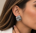 Aretes Entrelazados Plateados