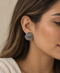 Aretes Concha Plateados