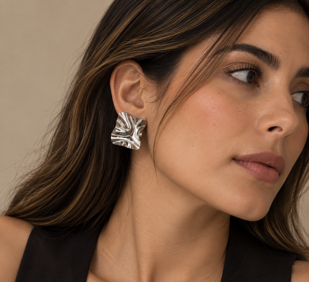 Aretes Duna Plateados