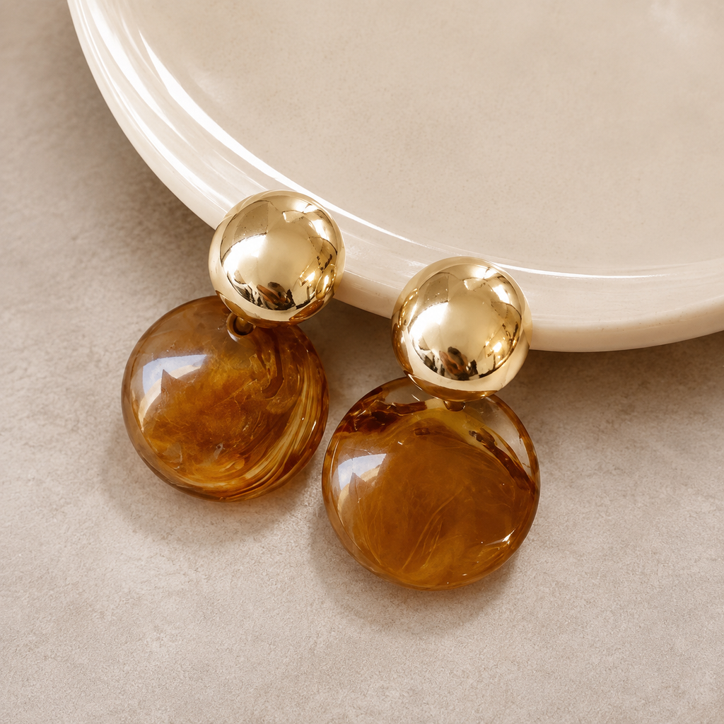 Aretes Dorados Miel