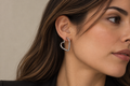 Aretes Heart Plateados