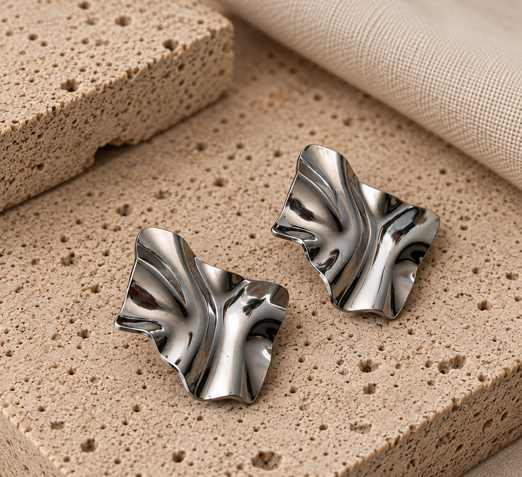 Aretes Duna Plateados