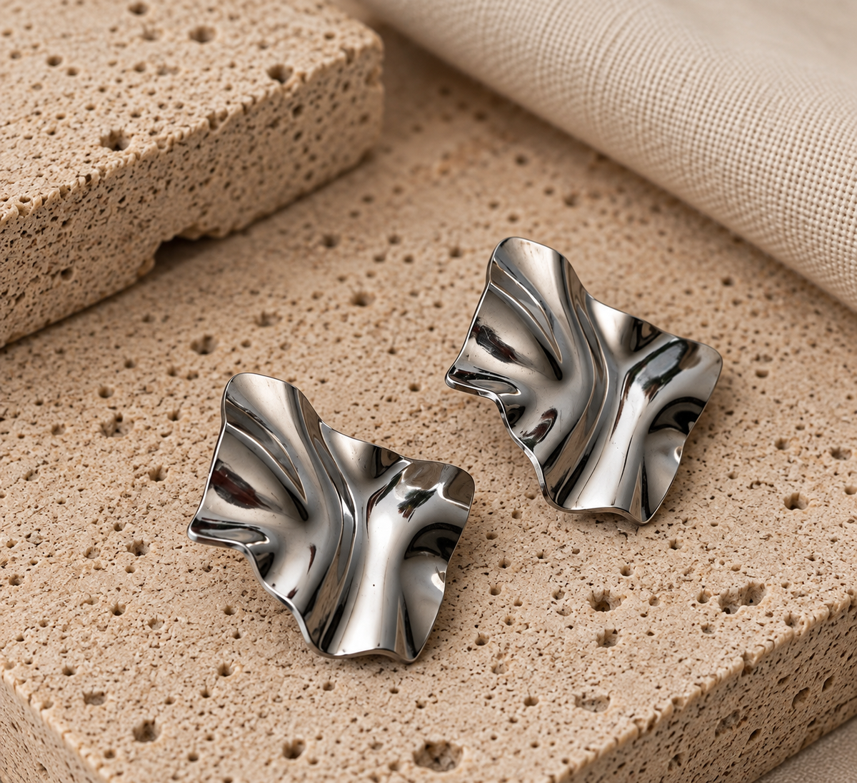 Aretes Duna Plateados