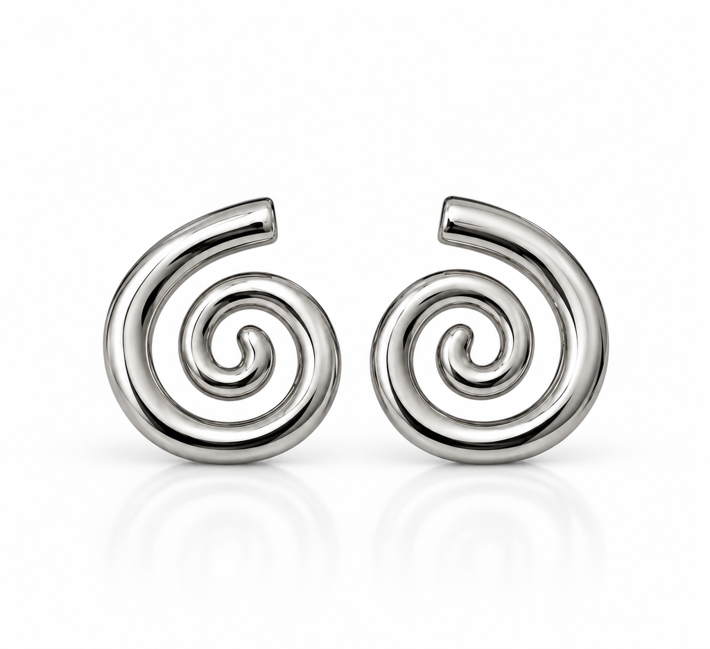 Aretes Vórtice Plateados