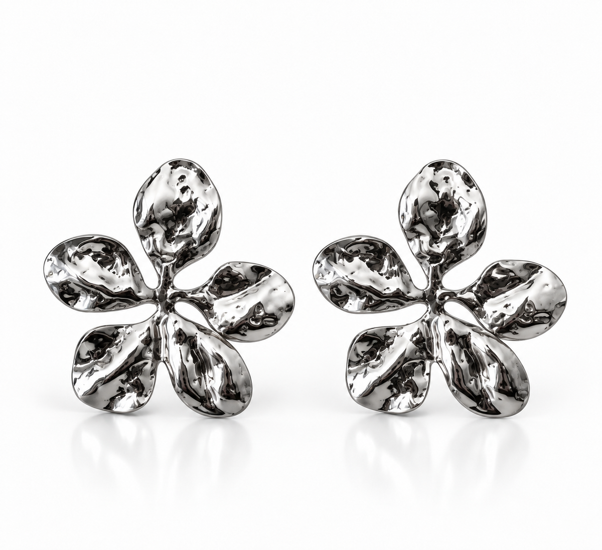 Aretes Orquídea Plateados