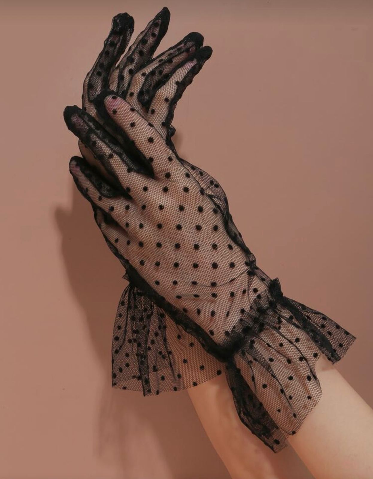 Guantes Velados con Puntos