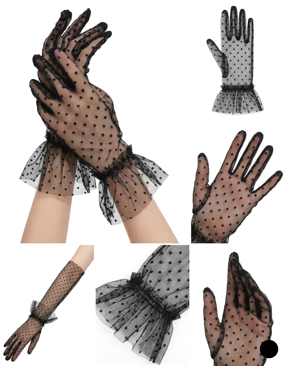 Guantes Velados con Puntos