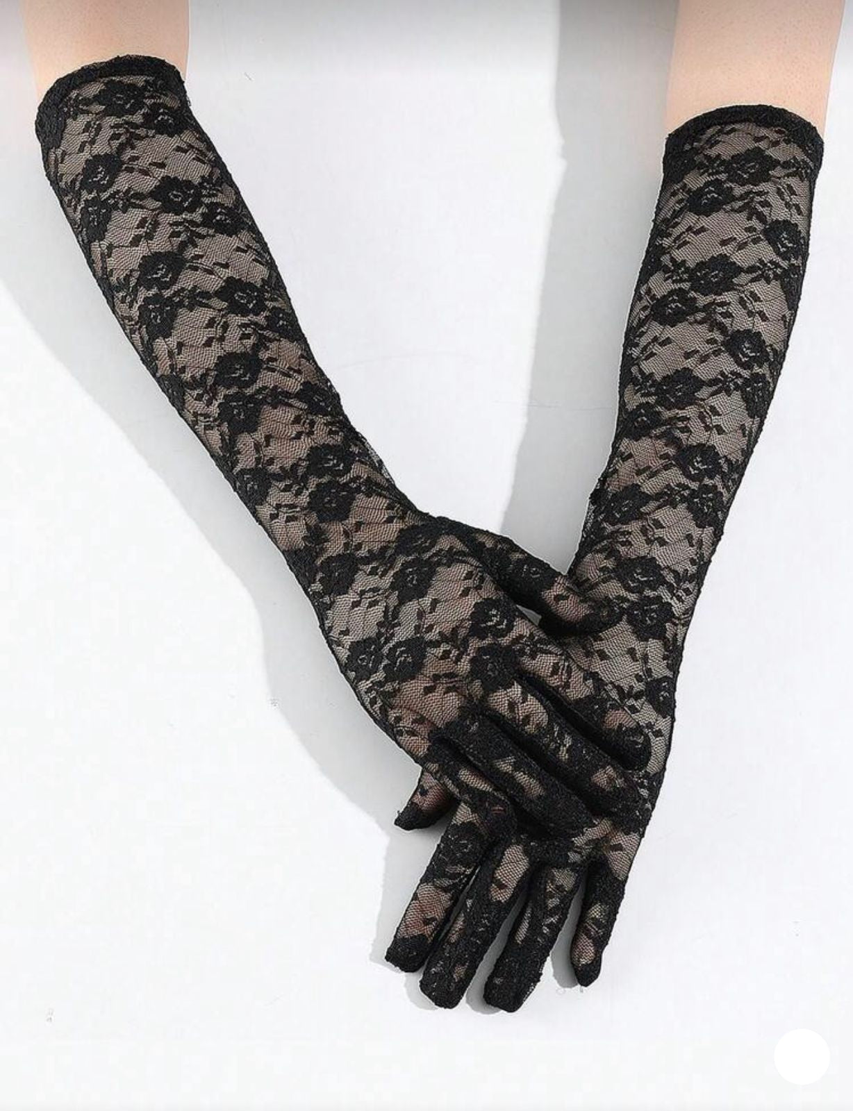Guantes Largos de Encaje Floral